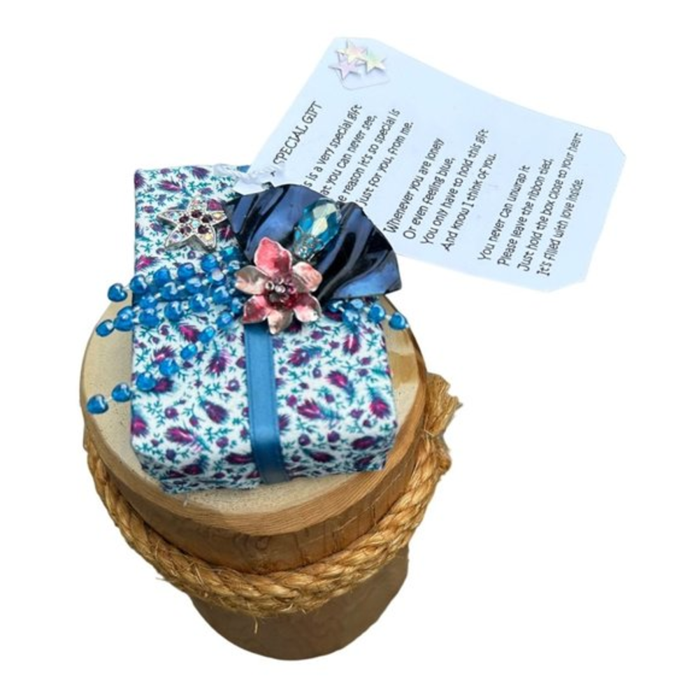 Handcrafted, Embellished, Fabric Wrapped Gift Box‎